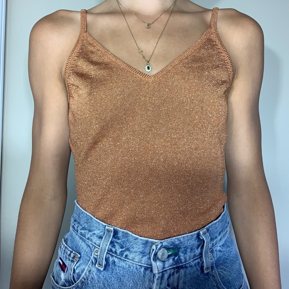 Orange Topshop sparkly tank - Picture 1 of 2